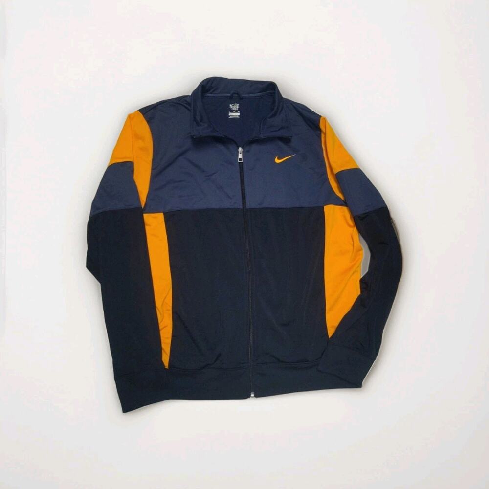 The Athletic Dept Nike Navy Blue/Yellow Retro Track Jacket Men's Size XL